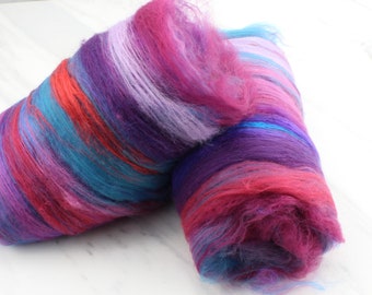 BOHEMIAN RHAPSODY Luxury Art Batts to Spin and Felt, Luxury Spinning Fiber, Felting Fiber, Merino Wool, Bamboo, Tussah Silk Art Batt