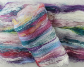 BOUQUET Art Batts, Luxury Spinning Batts, Art Batts for Felting, Felting Fiber, Spinning Fiber, Silk, Merino, Bamboo Fiber to Spin or Felt