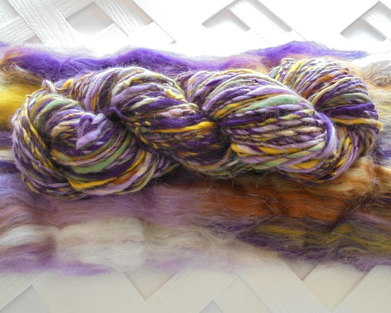 PURPLE IRIS Soft Art Batts to Spin or Felt, Merino Wool, Muga Silk, Sparkly Art Batts, Fiber to Spin, Fiber to Felt, Luxury Fiber, Soft Wool image 8