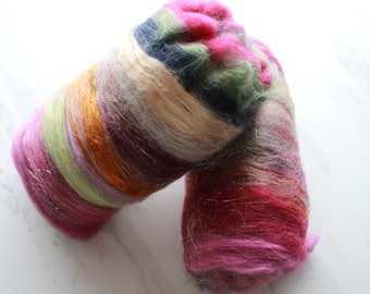 MIDSUMMER NIGHT'S DREAM - Luxury Art Batts to Spin and Felt, Spinning Fiber, Felting Fiber, Shakespeare Art Batt, Art Batt for Spinning