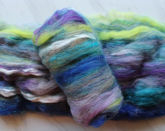 FAR HORIZONS - Spinning Fiber Batt, Spinning Fiber, Roving, Art Batt, Felting Fiber, Nuno Felting, Top for Spinning, Luxury Fiber