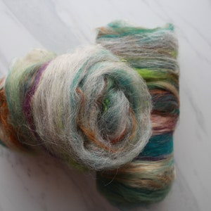 LOTHLORIEN, Luxury Art Batt, Spinning Fiber, Spinning Batt, Felting Batt, Saori Art Batts, Merino, Kid Mohair Locks, Muga Silk, LOTR Batt image 6