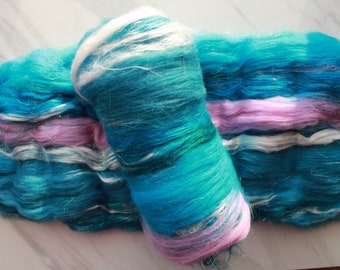 SAILING in the CARIBBEAN Soft Art Batts, Merino Wool, Art Batts to Spin, Fiber to Spin, Fiber to Felt, Soft Bamboo Fiber