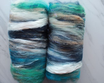 CALL ME ISHMAEL Spinning and Felting Fiber, Art Batt for Spinning, Art Batt for Felting, Fiber to Spin, Fiber to Felt