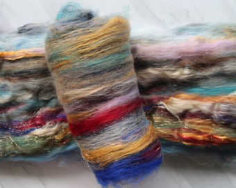 Thomas Cole's VOYAGE OF CHILDHOOD Soft Art Batts to Spin or Felt, Merino Wool, Fiber to Spin, Fiber to Felt, Luxury Fiber, Soft Wool, Silk