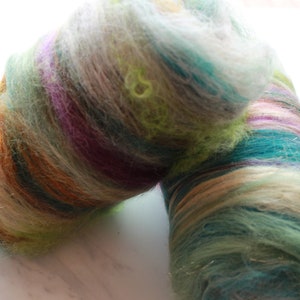 LOTHLORIEN, Luxury Art Batt, Spinning Fiber, Spinning Batt, Felting Batt, Saori Art Batts, Merino, Kid Mohair Locks, Muga Silk, LOTR Batt image 7