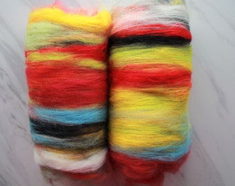 SCANDINAVIA Art Batts to Spin or Felt, Merino Wool Art Batt, Spinning Fiber, Felting Fiber, Bright Art Batt