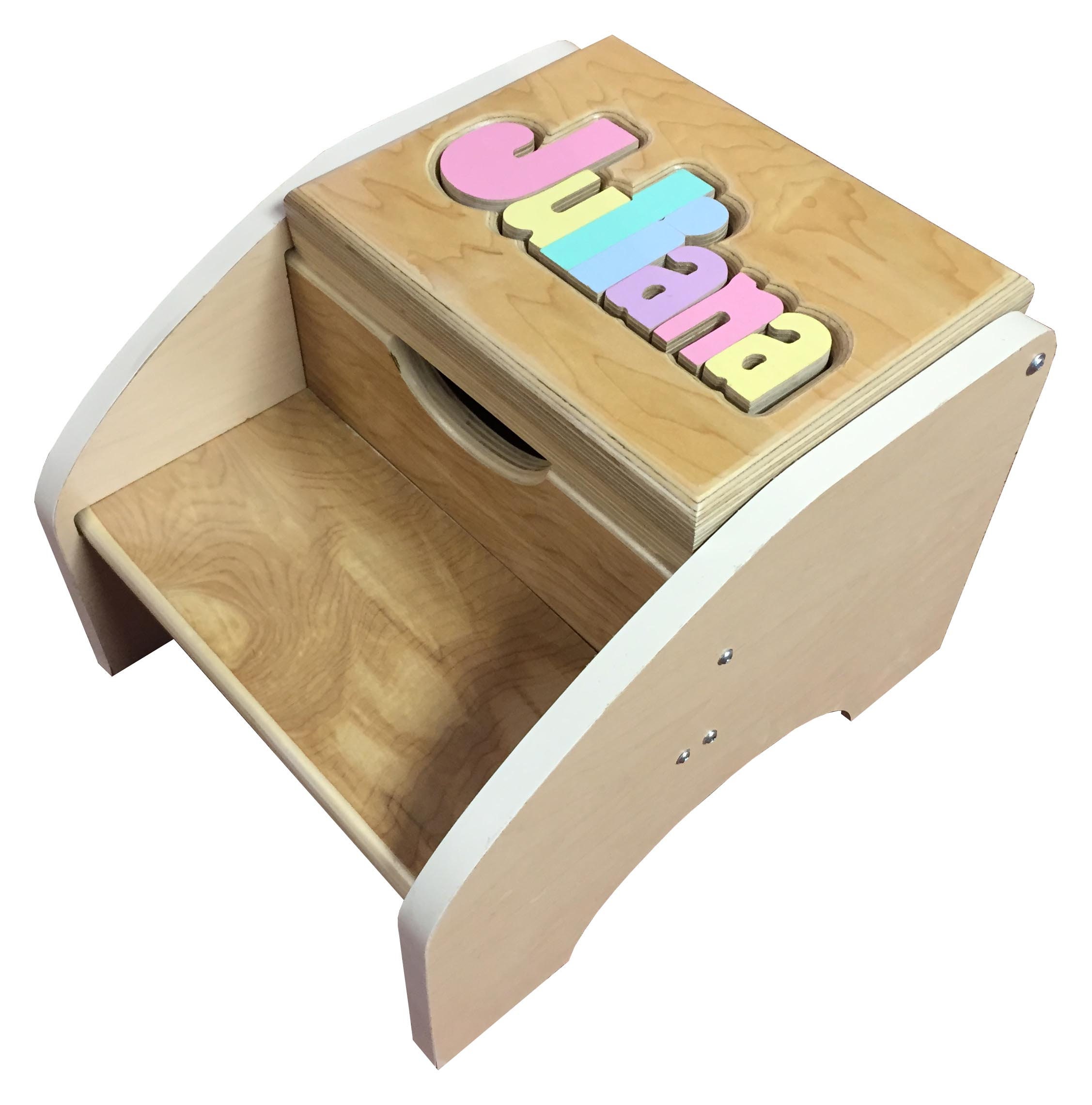 Personalized Two Step Name Puzzle Stool Made From Maple Wood ~ Kids ...