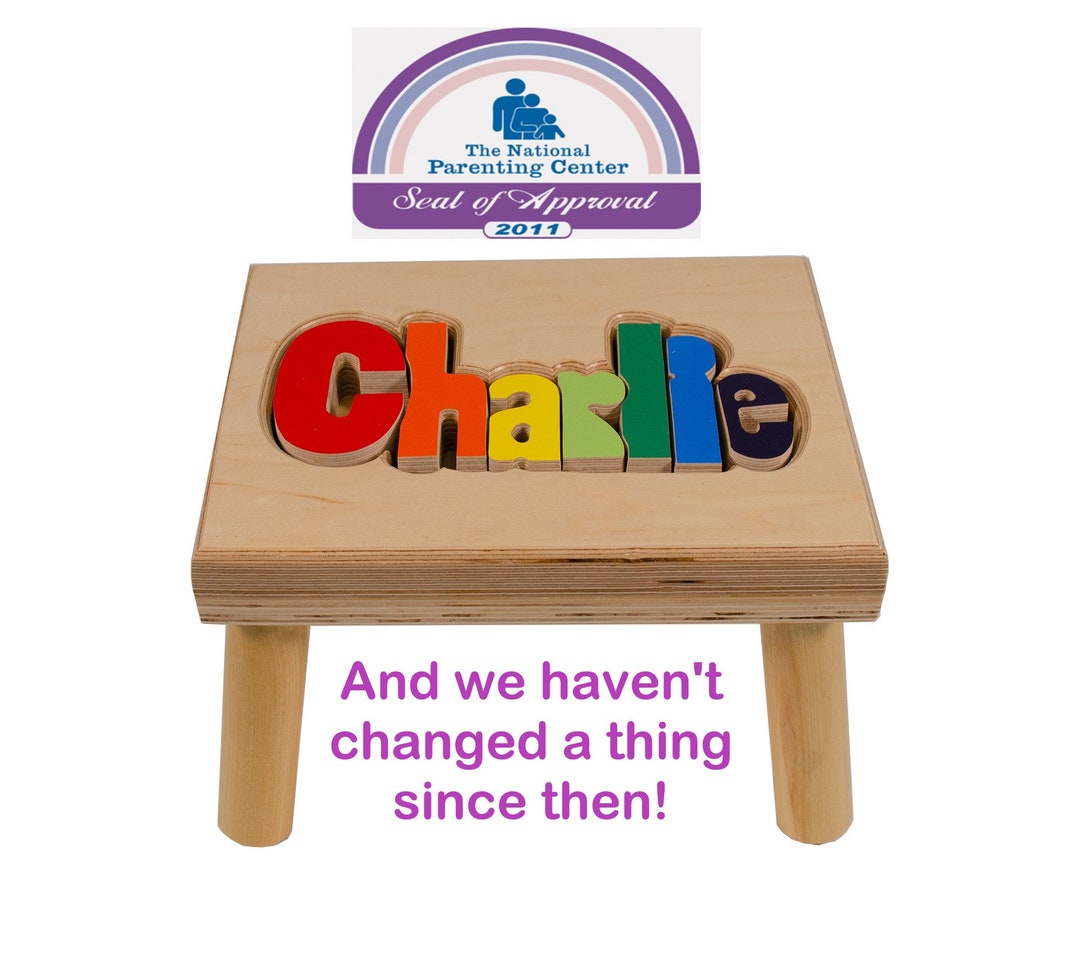 Child's Name Puzzle Stool for Baby, Toddler, Newborn, Wooden Name Puzzle Etsy