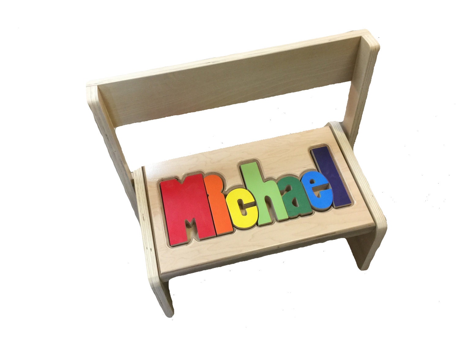 Personalized Flip Back 2 Step Puzzle Stool With Name - Learning Tower ...