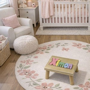 Personalized Name Puzzle Stool for Kids ~ Wooden Name Toddler Step Stool ~ 1st Birthday Gift ~ Kids Name Bench ~ Baby Stool ~HollowWoodworks image 11