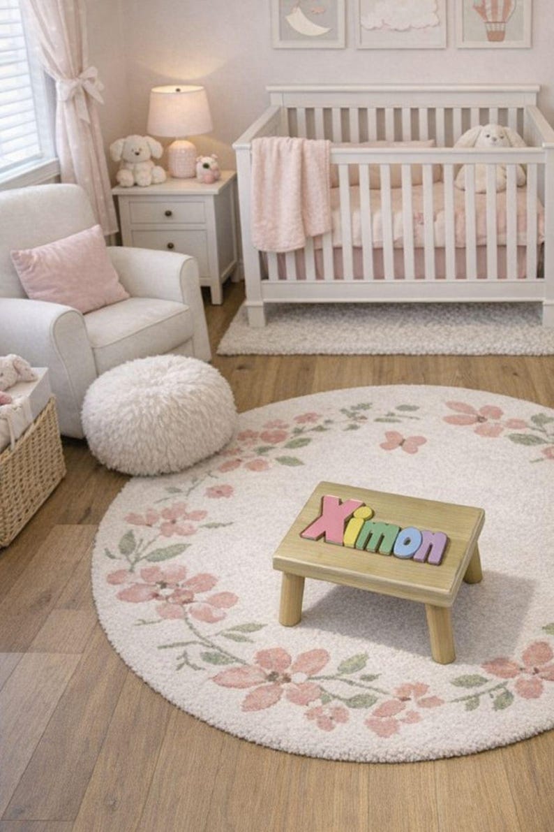 Personalized Name Puzzle Stool for Kids ~ Wooden Name Toddler Step Stool ~ 1st Birthday Gift ~ Kids Name Bench ~ Baby Stool ~HollowWoodworks image 11