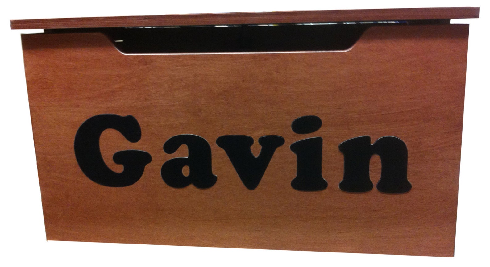 gray personalized toy box