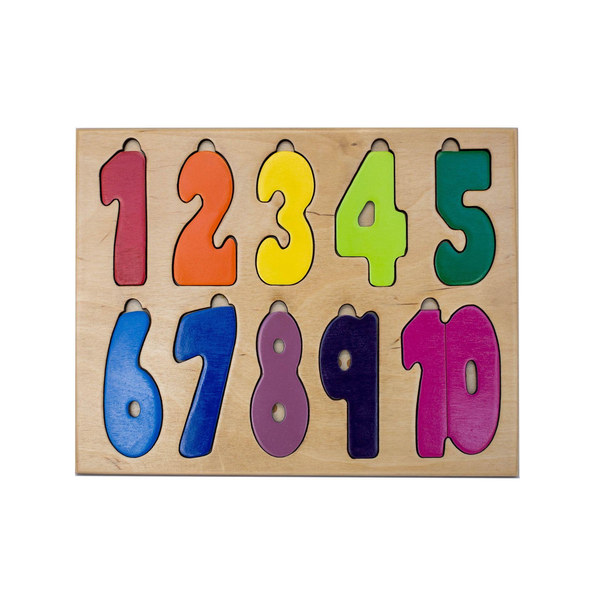 Numbers Learning Puzzle for Toddlers - Wooden Counting Math Puzzle for ...