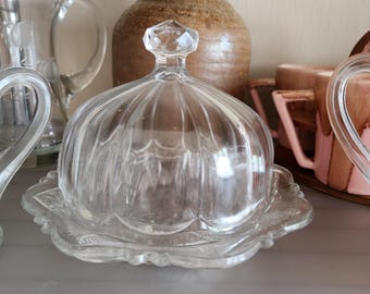 Vintage Glass Butter Dish