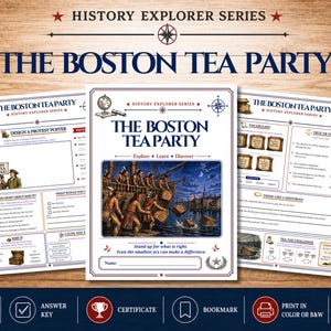 Cycle 3 Boston Tea Party Unit Study | American History Printable | Elementary Social Studies | Digital Download
