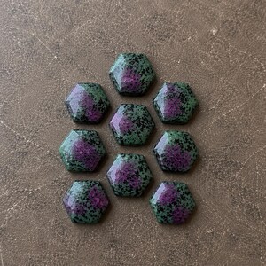 First Class Ruby Zoisite Hexagon Shape Cabochon Hand Polish Calibrated Wholesale Loose Gemstone 5 - 30 MM All Size Available Use For Jewelry