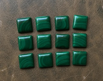 Pietra preziosa cabochon quadrata di malachite (5-30 mm) calibrata, vendita all'ingrosso