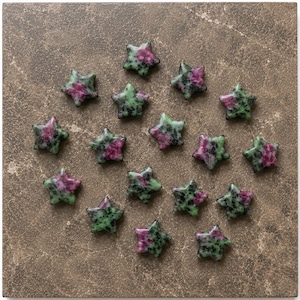Cutest Ruby Zoisite Star Shape Cabochon Hand made Polish Calibrated Wholesale Loose Gemstone 10 MM (10 Pieces Lot)