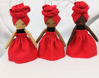 Christmas ornaments,Kwanzaa ornaments, Christmas, Kwanzaa,Doll Ornaments, Mini Doll, Doll, First doll, home decor, nursery decor,