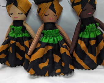 Christmas ornaments, Kwanzaa ornaments, Kwanzaa, Christmas,Doll Ornaments, Mini Doll, Doll, First doll, home decor, nursery decor,