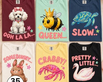 Hand Drawn Preppy PNG Bundle 35 Designs | Coquette Animal T-Shirt Sublimation | Painterly Southern Style | Front Back Shirt PNG