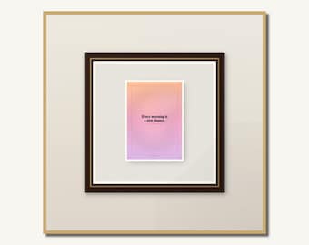 Stampa con citazione motivazionale color pesca e lavanda / Ispirazione alba / Quadro con affermazione positiva / Download immediato