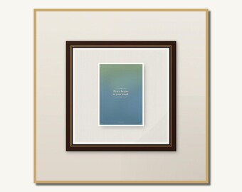Stampa con citazione motivazionale verde salvia / Arte botanica per la pace interiore / Decorazione murale ispiratrice / Download immediato
