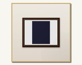 Quadro da parete con triangolo geometrico blu navy e oro / Stampa astratta minimalista / Decorazione moderna per la casa / Download immediato