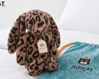 Peluche de conejo leopardo Jellycat 100% original, peluche de conejo Cobblehop, muñeco suave, regalo para baby shower, conejo kawaii