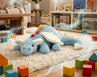 Peluche Jellycat Sky Dragon, dragón de peluche ultrasuave, con espina dorsal arcoíris y alas esponjosas, regalo de fantasía, decoración mágica para la habitación del bebé.