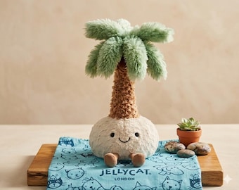 Amuseable Palm Tree Plush Toy, Jellycat Inspired Tropical Stuffed Animal, Soft Plush Decor, Beach Nursery Gift,