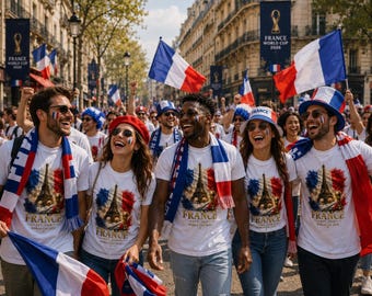 France World Cup 2026 Fan Shirt Eiffel Tower Soccer Tee French Football Supporter Streetwear Match Day Fan Apparel