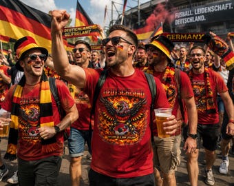 Deutschland WM 2026 Trikot, Deutschland Fußball Fan T-Shirt, Adler Fußball T-Shirt, Deutscher Anhänger Streetwear, Vintage Flammen Grafik
