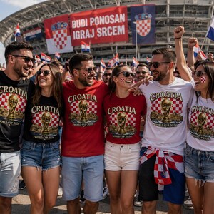 Croatia World Cup 2026 Shirt, Croatian Soccer Fan Tee, Croatia Football Supporter T-Shirt, Checkerboard Flag Graphic, Match Day Gift image 2