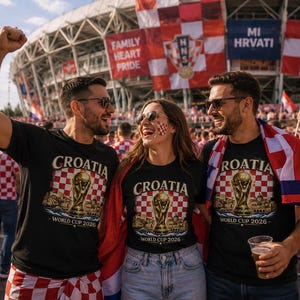 Croatia World Cup 2026 Shirt, Croatian Soccer Fan Tee, Croatia Football Supporter T-Shirt, Checkerboard Flag Graphic, Match Day Gift image 3