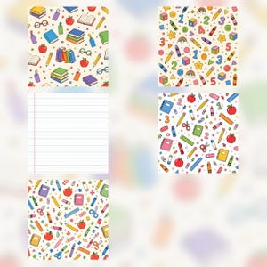 Back to School Digital Paper Pack, 40 Scrapbook Papers, Teacher Classroom Backgrounds (Digital Download) preview 4