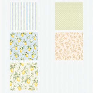 Watercolor Lemon Digital Paper Pack | Summer Citrus Scrapbook Journal Pages (12×12 PDF) preview 3