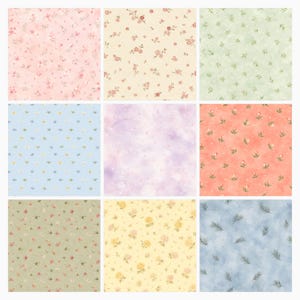 Japanese Floral Digital Papers Bundle | Watercolor Sakura, Ginkgo, Bamboo Patterns (12×12 JPG) preview 2