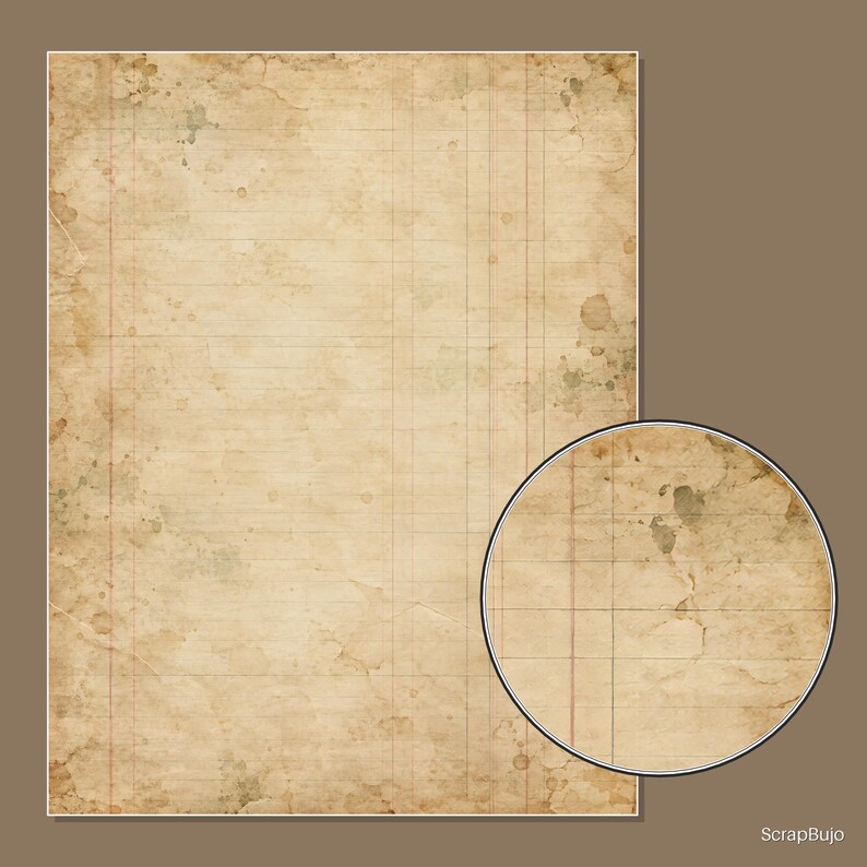 Antique Ephemera Ledger | 40 US Letter Digital Scrapbook Papers image 15