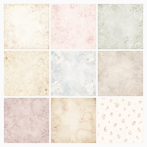 Blush Garden Wedding Digital Scrapbook Papers, Floral Die Cuts, Journal Cards (Digital Download) preview 2