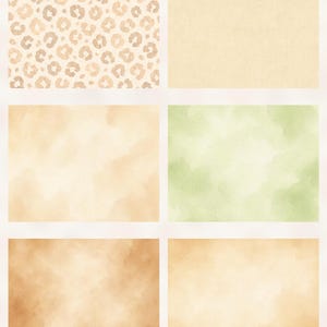 Tiny Safari Friends Watercolor Digital Paper Pack | Baby Animals, Pastel Patterns (Digital Download) preview 4