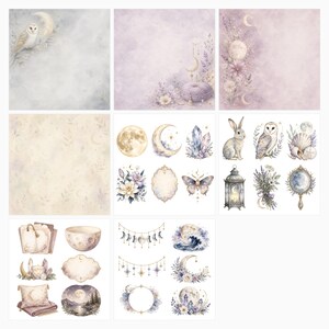 Mystic Moon Lunar Magic Scrapbook Papers, Celestial Die Cuts (Digital Download) preview 6