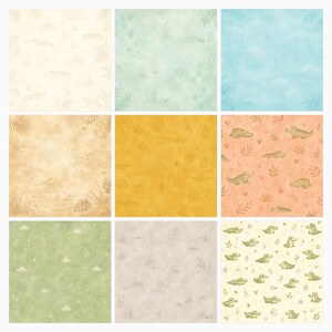 Baby Crocodile Safari Watercolor Papers, Jungle Nursery Scrapbook Die Cuts (Digital Download) preview 2