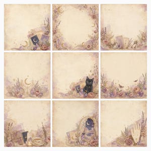 Mystic Moon Tarot Junk Journal Kit, Celestial Scrapbook Paper, Witchy Ephemera (Digital Download) preview 5