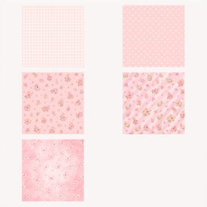 Pink Nursery Digital Paper Pack | Bunny, Bear, Floral Patterns (Digital Download) preview 4