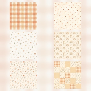 Baby Pink Boho Watercolor Digital Paper Pack, Nursery Scrapbook Clipart (Digital Download) preview 3