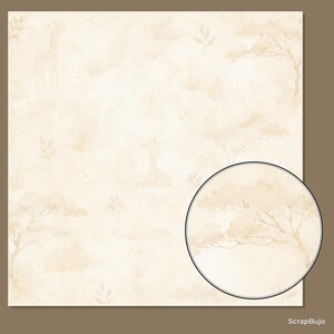 Baby Giraffe Safari Digital Papers, Watercolor Nursery Scrapbook Pages (Digital Download) preview 6