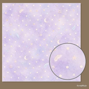 Libra Baby Digital Paper Pack, Celestial Patterns, Girl Zodiac Designs (Download) preview 6