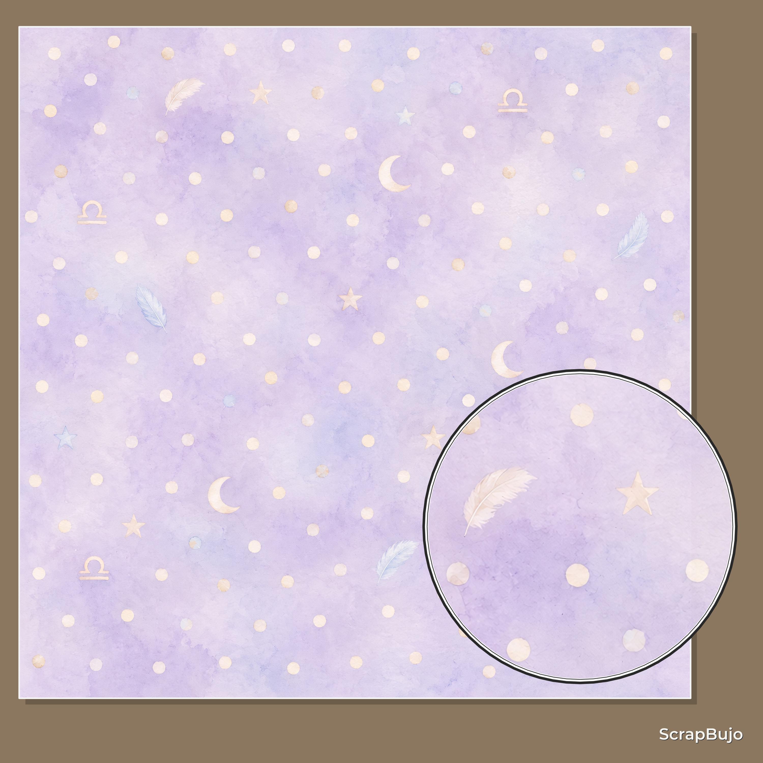 Libra Baby Digital Paper Pack, Celestial Patterns, Girl Zodiac Designs (Download) paper preview 6